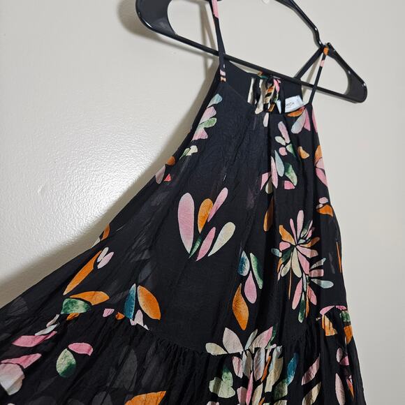 Frnch Paris Silk Blend Floral Halter Dress Sz Medium - Picture 3 of 14